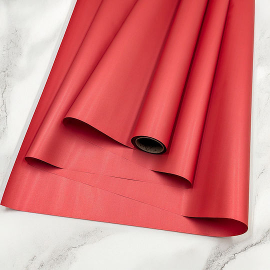 Scented Floral Foil Satin Aroma Coral Roll 50cm X 9m
