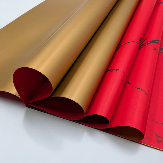 Floral Foil Stone&shine Red Sheets 56x56 Cm 20 Pcs