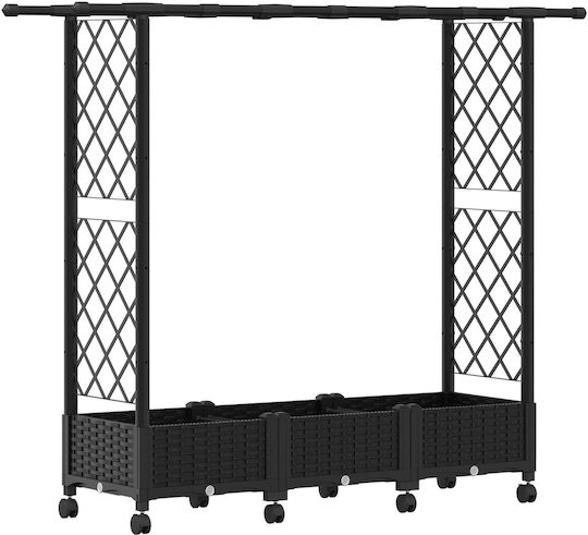 vidaXL Kunststoff Blumenkasten Schwarz 164x40x127cm