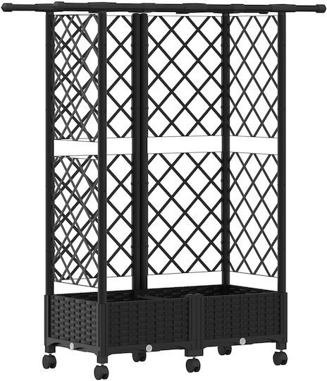 vidaXL Kunststoff Blumenkasten Schwarz 124x40x127cm