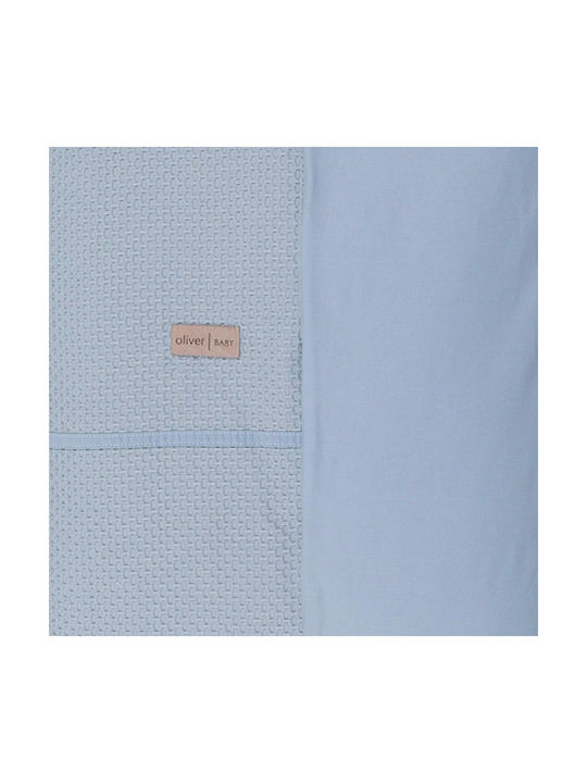 Baby Oliver Set Baby Sheets Cradle Cotton Des. 451 Light Blue 75x110cm