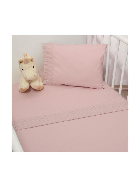 Baby Oliver Set Baby Sheets Cradle Cotton Des. 452 Pink 75x110cm