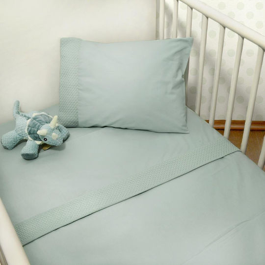 Baby Oliver Set Baby Sheets Cradle Cotton Des. 453 Green 75x110cm