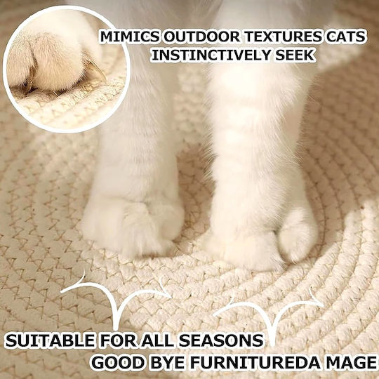 Cat and Small Dog Nest Knitted Natural Rope Summer Ventilated Bed Toy Ball M46xW46xH16cm White Grey