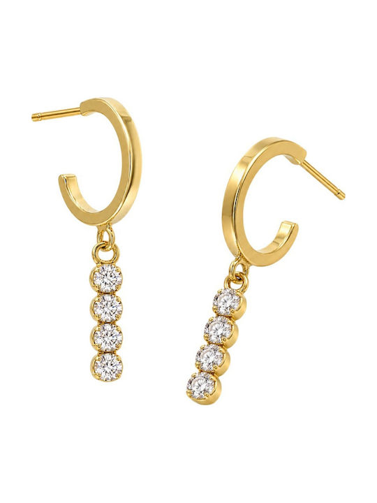 Victoria Cruz Earrings made of Silver Gold Plated with Stones