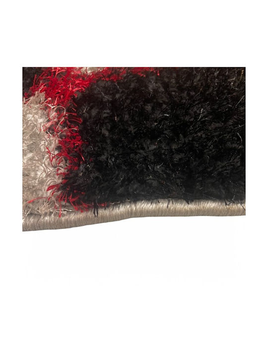 To Megalo Pazari Wohnzimmer Teppich Zottelig Pelzige mit Breite 80cm Grau Rot To Megalo Pazari Wohnzimmer Teppich Zottelig Pelzige mit Breite 80cm Grau Rot