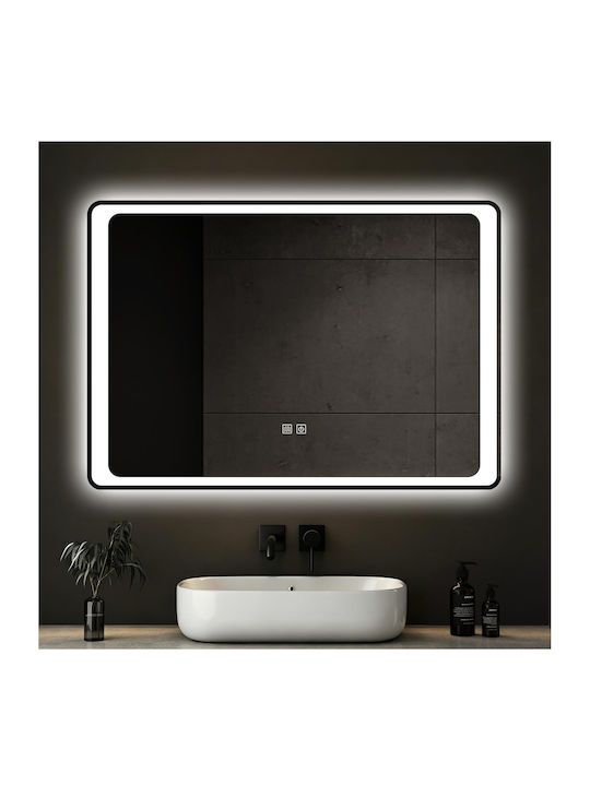 Futura Rectangular Bathroom Mirror Led Touch 100x70cm White