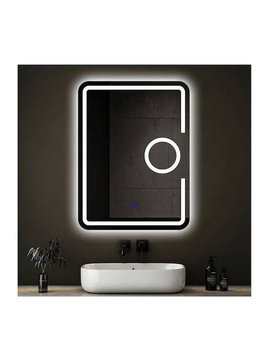 Futura Увеличаващо Правоъгълно Огледало За Баня LED Touch 60x80cm Бял