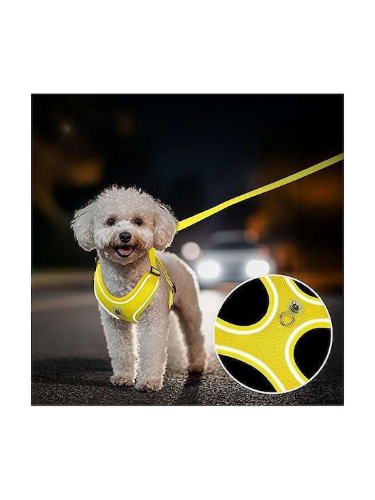Dog Harness Leash Reflective Walking Adjustable Soft Xs Yellow