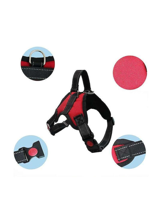 Comfortable Breathable Dog Harness Walking Running Red M