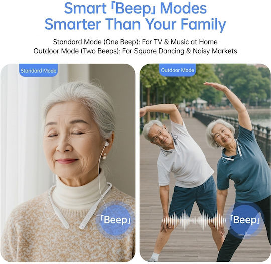 Neck Hearing Aid 64 Channels Sound Amplification 120db Rechargeable Hearing Aid