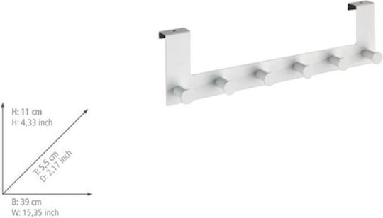 Wenko Κρεμάστρα Πόρτας 6 Θέσεων Μεταλλική 39x11x7.5εκ.