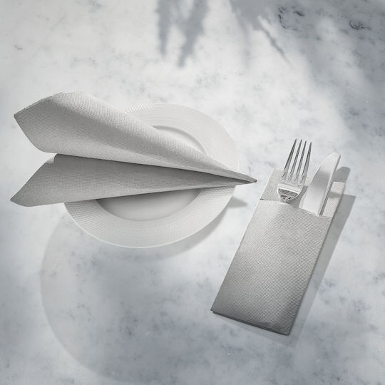 Kieszonki Silver Cutlery Napkins 25 Pcs