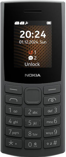 Nokia 105 4G Dual SIM Κινητό με Κουμπιά (Αγγλικό Μενού) Μαύρο
