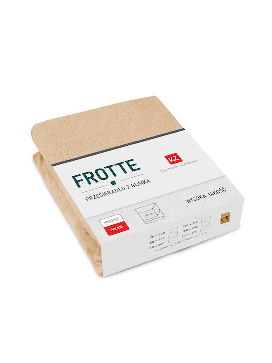 KZ Double Fitted Sheet 140x200cm Beige