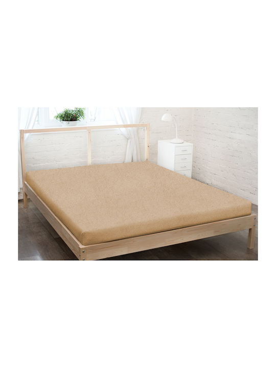 KZ Double Fitted Sheet 140x200cm Beige