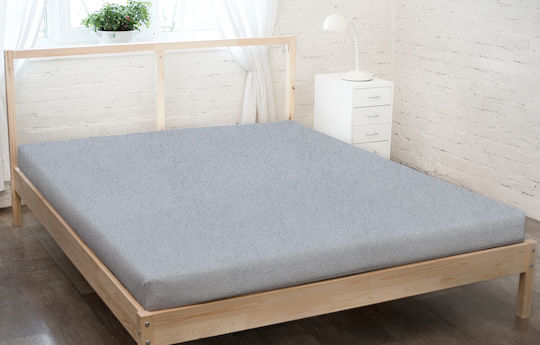 KZ King Size Bettlaken mit Gummibettlaken 200x220cm Grau