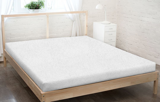 KZ Cearceaf de Pat King Size cu Elastic 180x200 cm Alb