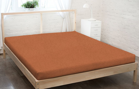 KZ Super King Bettlaken mit Gummibettlaken 160x200cm Rust
