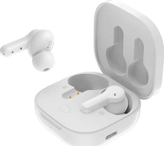 QCY T13 Pro In-ear Bluetooth Handsfree Ακουστικά με Αντοχή στον Ιδρώτα και Θήκη Φόρτισης Λευκά
