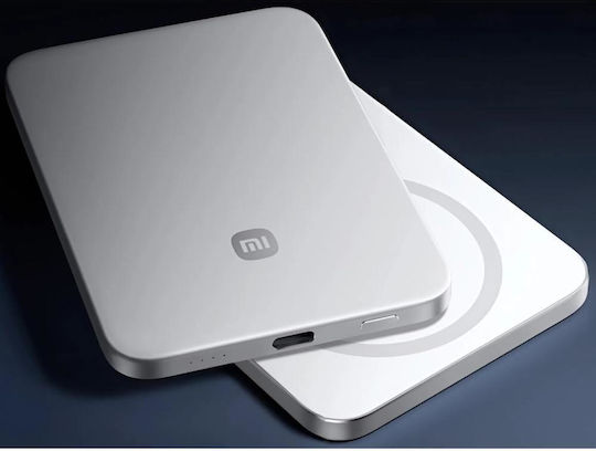 Xiaomi UltraThin Magnetic MagSafe Power Bank 5000mAh 15W με Θύρα USB-C Ασημί