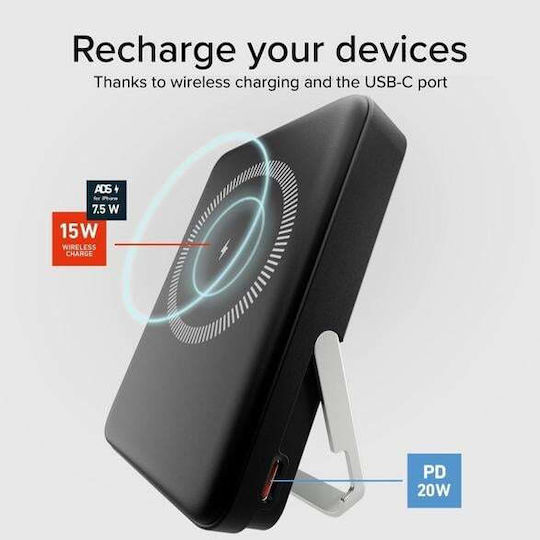 SBS MagSafe Външна Батерия 5000mAh 20W с USB-C Изходен Порт Черна
