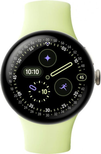 Google Pixel Watch 4 Aluminium 41mm with Heart Rate Monitor (Champagne Gold Aluminium Case/Lemongrass Active Band)