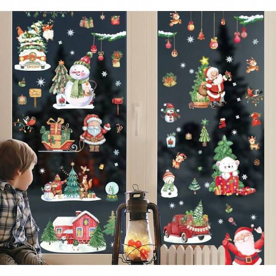 Ecarla Christmas Colorful Window Stickers 9 Sheets 20x30cm Nkd12
