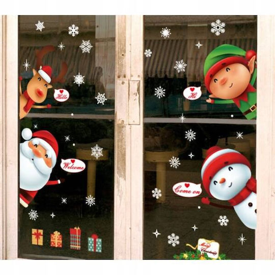 Ecarla Christmas Colorful Window Stickers 1 Sheet 20x30cm Nkd20