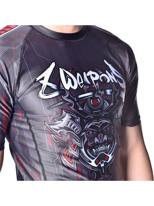 8 Weapons Men's Short Sleeve Shirt 8300022-3-BKRE for Jiu-Jitsu Black