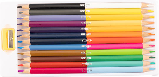 Double-sided Pencils 12 Pcs 24 Colors + Strigo Ssc116 Sharpener