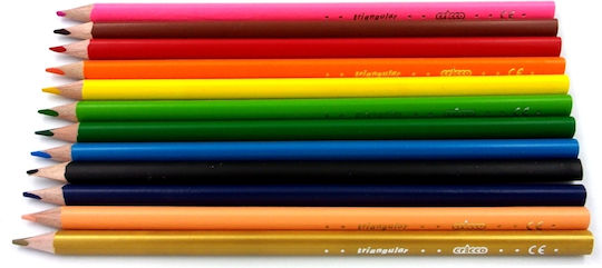 Cricco Triangular Crayons 12 Colors Mix Cr322k12