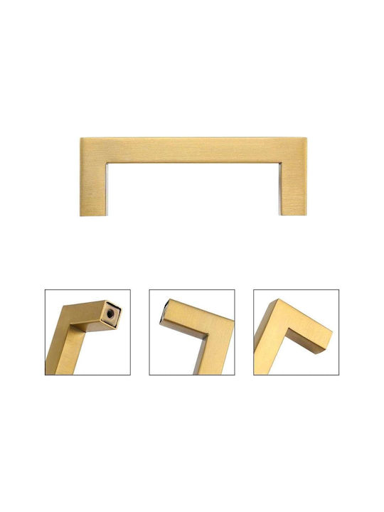 Λαβή Επίπλου από Μέταλλο Golden Color με Απόσταση Κέντρων 192mm 10τμχ