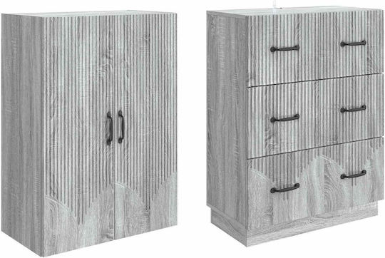 Grey Sonoma Bookcases (2 Pieces) 66x34.5x87 cm