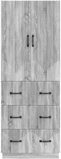Grey Sonoma Bookcases (2 Pieces) 66x34.5x87 cm