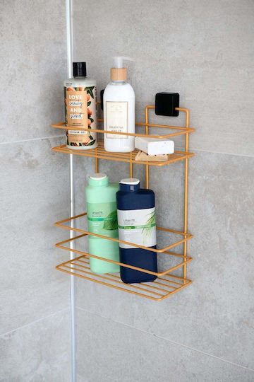 SteweHome SteweHome An Der Wand Montierte Badezimmerregal Metallisch 28x10x22cm Gold