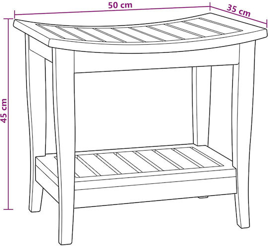 vidaXL Raft De Baie Din Lemn 50x35x45cm Maro