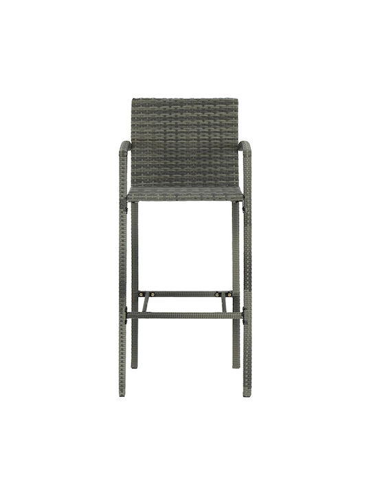 Gartenhocker Bar Außeneinsatz Rattan Grau 2 Stück 46x46x111cm