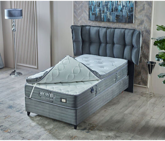 SteweHome Mattress Topper Single Foam with Removable Cover and Straps 90x190x8cm
