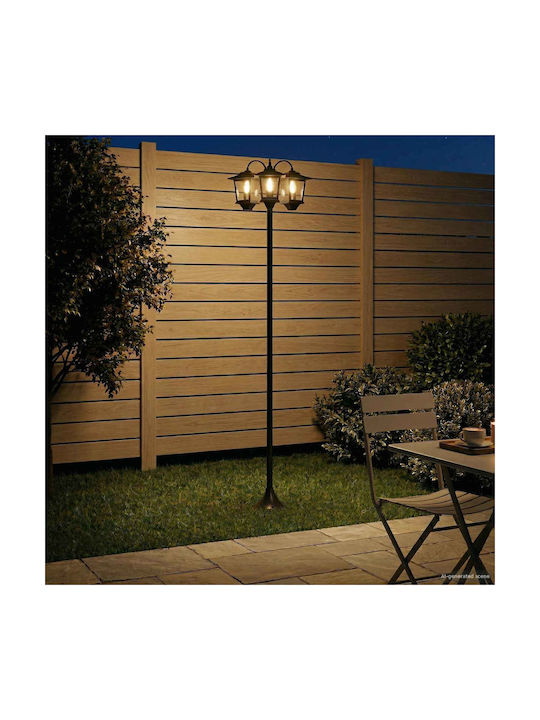 vidaXL Außenstehlampe Beitrag LED für Außenbereich mit Warmes Weiß Licht Schwarz