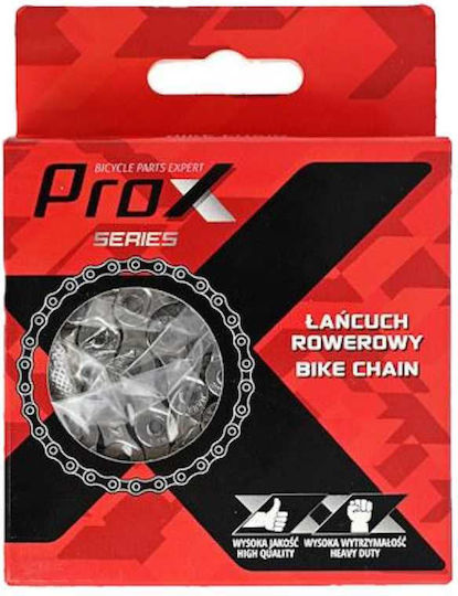 Pro-X Αλυσίδα Ποδηλάτου 6 / 7 Ταχυτήτων 116L Ασημί
