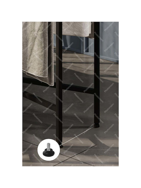 SteweHome Triple Wall-Mounted Bathroom Rail with Screws Black