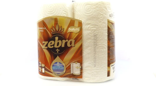 Zebra Daily Xl Prosop de Hartie de Bucatarie 2 Role 3 Straturi 2 Pachete 3800090300274