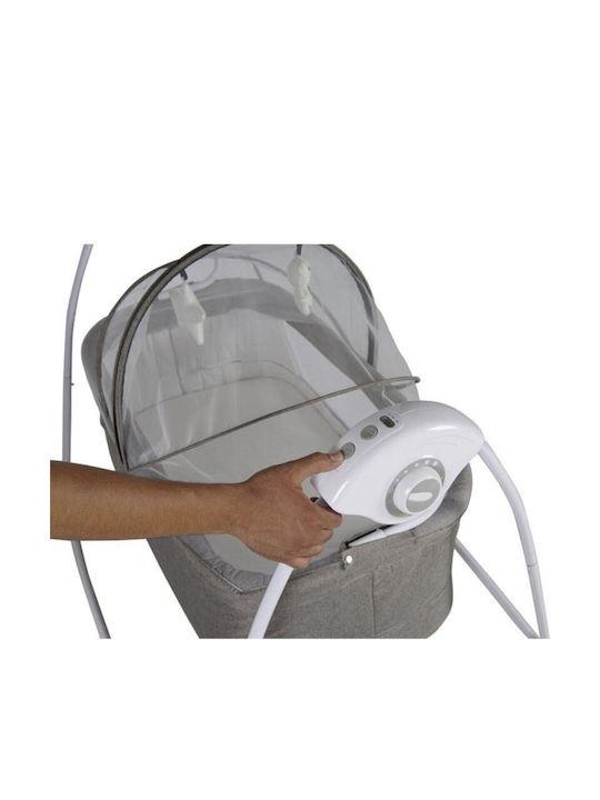 SteweHome Cradle with Mattress and Wheels Grey
