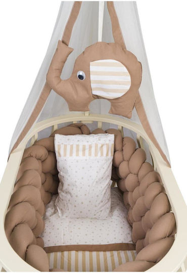 SteweHome Cradle with Mattress and Wheels Brown