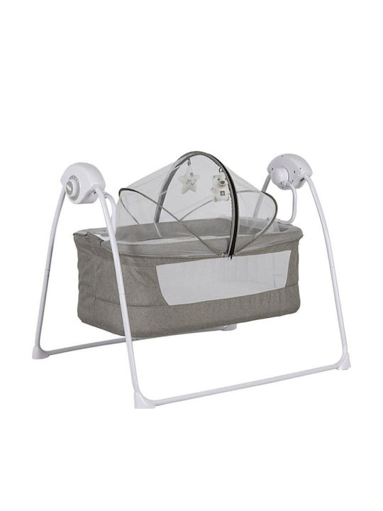 SteweHome Cradle with Mattress and Wheels Grey