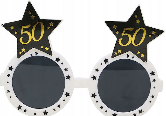 Glasses 50th Birthday Black White Star Party Photo Booth