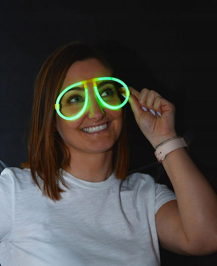 Glow Stick Glasses Glowing In Dark Carnival
