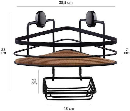 SteweHome SteweHome Ecke An Der Wand Montierte Badezimmerregale Metallisch Schwarz