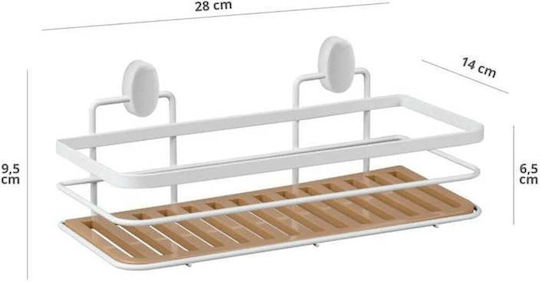 SteweHome Raft De Baie Metalic Montat Pe Perete Alb